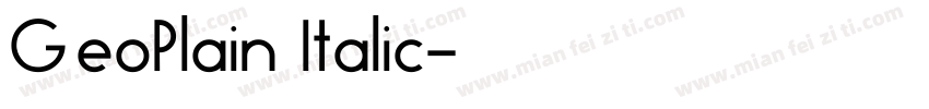 GeoPlain Italic字体转换